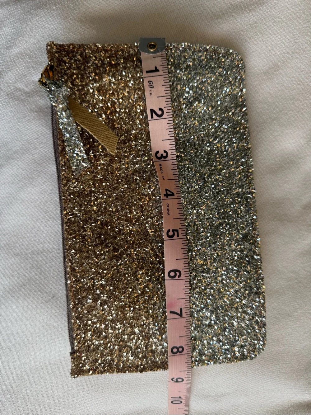 Glitter Zip Wallet Clutch - Silver and Gold